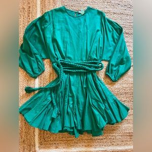 RHODE ELLA MINI DRESS EMERALD GREEN MINI SWING DRESS EXCELLENT CONDITION SIZE S